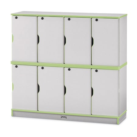Jonti-Craft Rainbow Accents Stacking Lockable Lockers, Double Stack, Key Lime Green 4696JC130